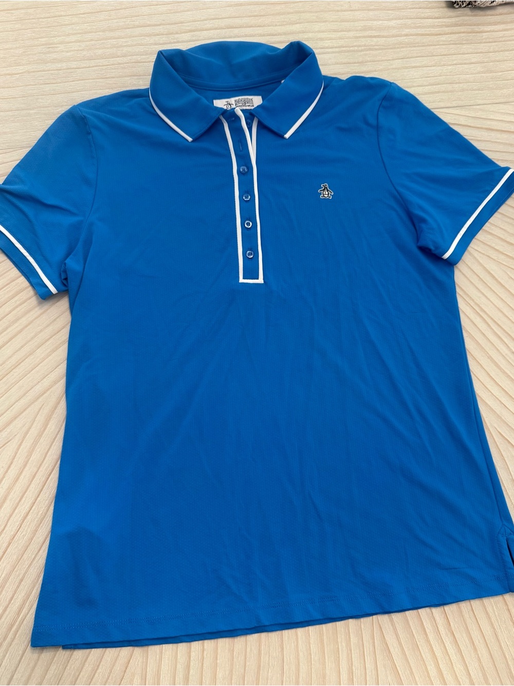 Original Penguin Women's Royal Blue Short Sleeve Polo with White Trim